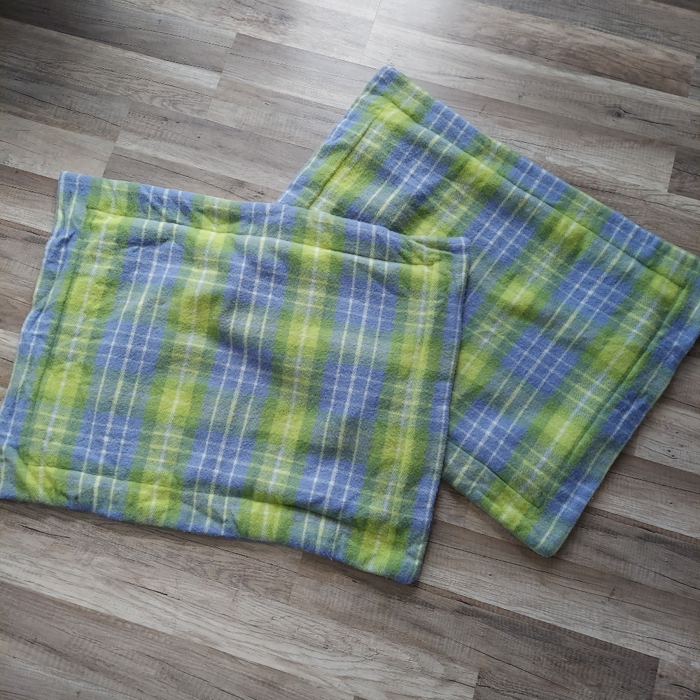 Pottery Barn Bed + Bath Wool Plaid Standard Pillow Shams
